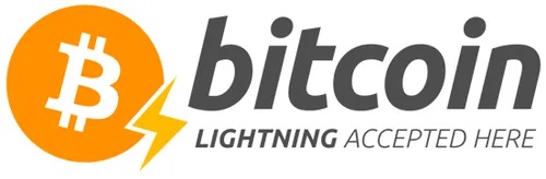 sticker Bitcoin lightning accepted here